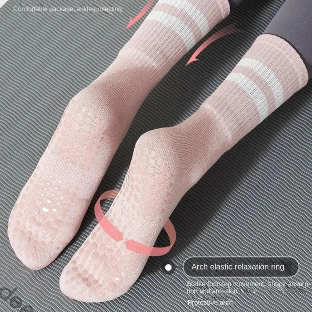 8 Colors Sports Socks Cotton Mid-tube Bottom Professional Non-slip Silicone Indoor Fitness Socks Gym Dance Pilates Yoga Socks - AliExpress - Image 2
