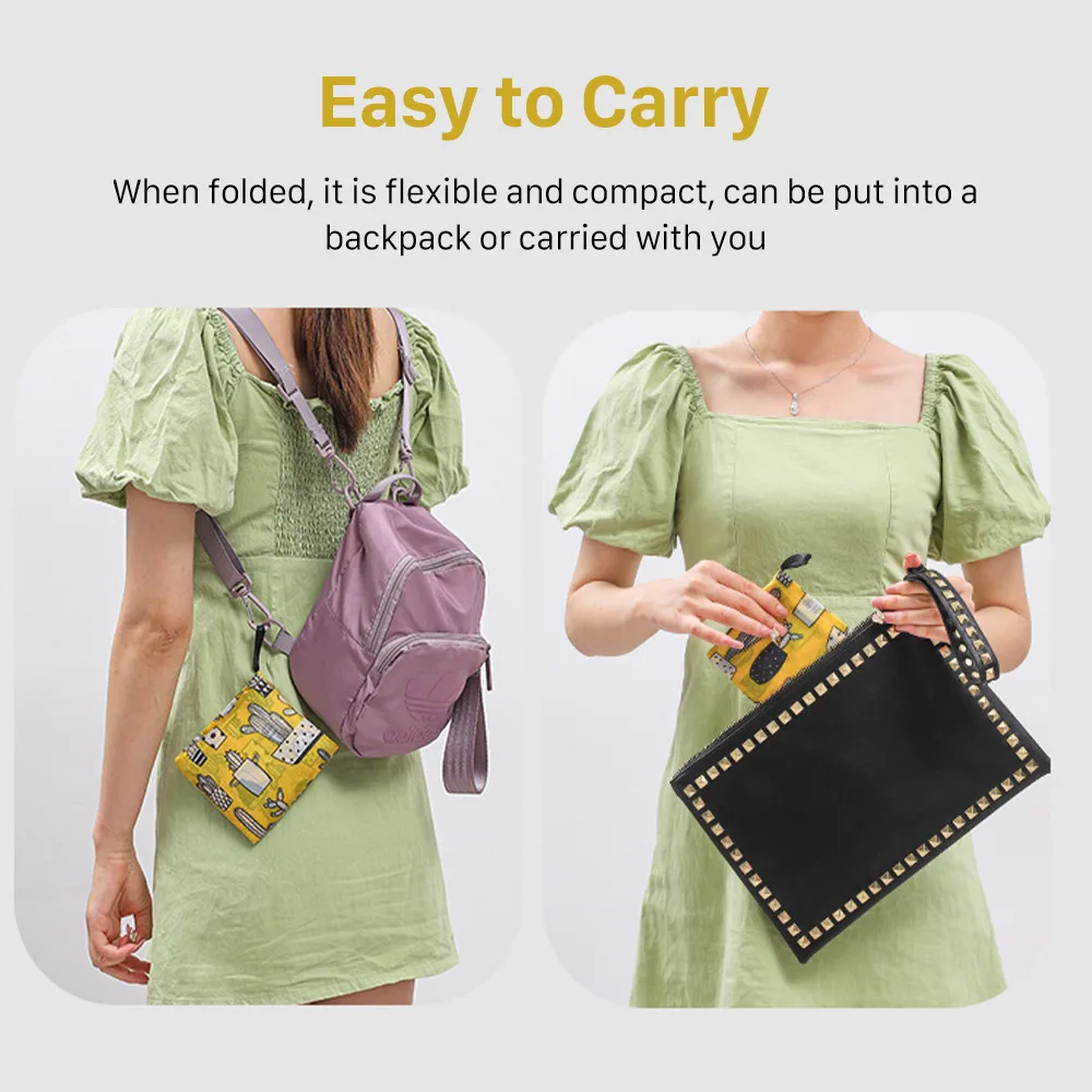 Big Eco-Friendly Folding Shopping Bag Reusable Portable Shoulder Handbag Travel Grocery Fashion Pocket Tote Heavy Storage Bags - AliExpress 15 - Image 4
