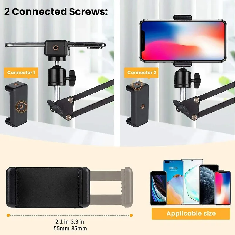 Flexible Arm Overhead Tripod for Phone Desktop Cellphone Bracket for Video Shooting Table Mobile Mount for Filming Recording - AliExpress - Image 3
