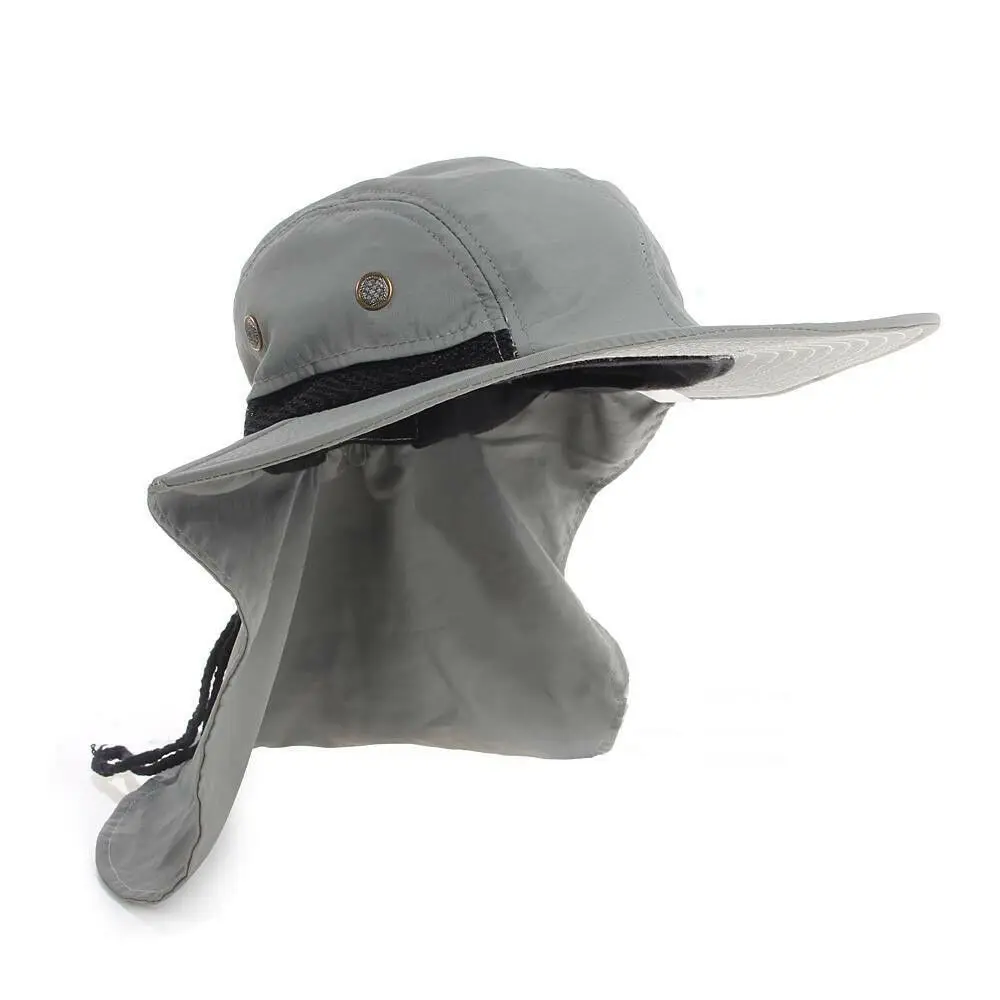 Outdoor Unisex Sun Protect Caps Bucket Hat Solid Casual Brim Sun Block Quick Drying Fishing Climbing Hat UV Protection Face Neck - AliExpress - Image 5