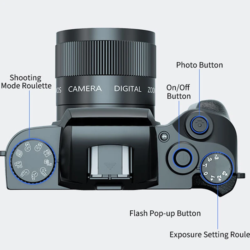 2025 16X Zoom 64MP DSLR HD WIFI Cameras 4.0 Touchscreen 4K Digital for Tiktok Photography Video Live Streaming Vlogging - AliExpress - Image 6