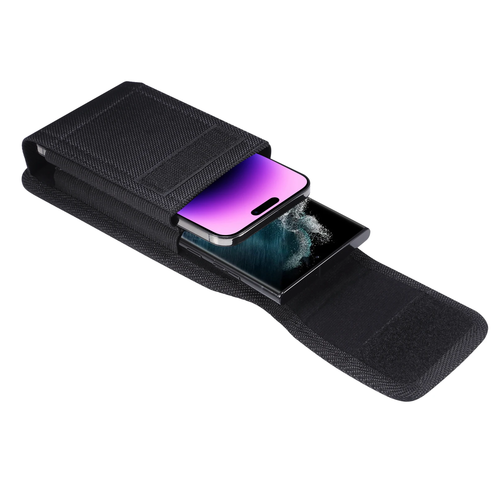 Nylon Dual Pouch 2 Phone Belt Clip Case Holder For iPhone 16 15 14 13 12 Pro Max Xiaomi Redmi Note 11 Man Tool Waist Bag Holster - AliExpress - Image 2