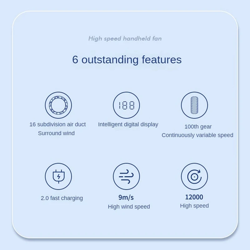 Xiaomi Mijia 200 Wind Speeds Adjustable High-speed Portable Handheld Turbofan USB Rechargeable Mini Fan Ultra-long Battery Life - AliExpress - Image 5