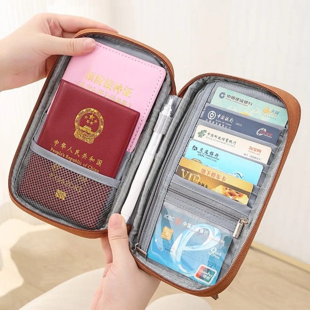 RFID Travel Money Bag PU Leaher Multifunctional Passport Wallet Zipper Ticket Holder Document Case Certificate Storge - AliExpress 1524 - Image 5