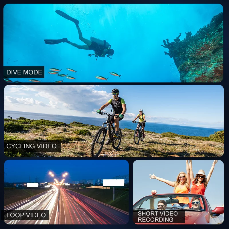 Action Camera Ultra HD 4K/30fps WiFi 2.0-inch 140D Underwater Waterproof Helmet Video Recording Cameras Bicycle Vlog Camera - AliExpress - Image 6