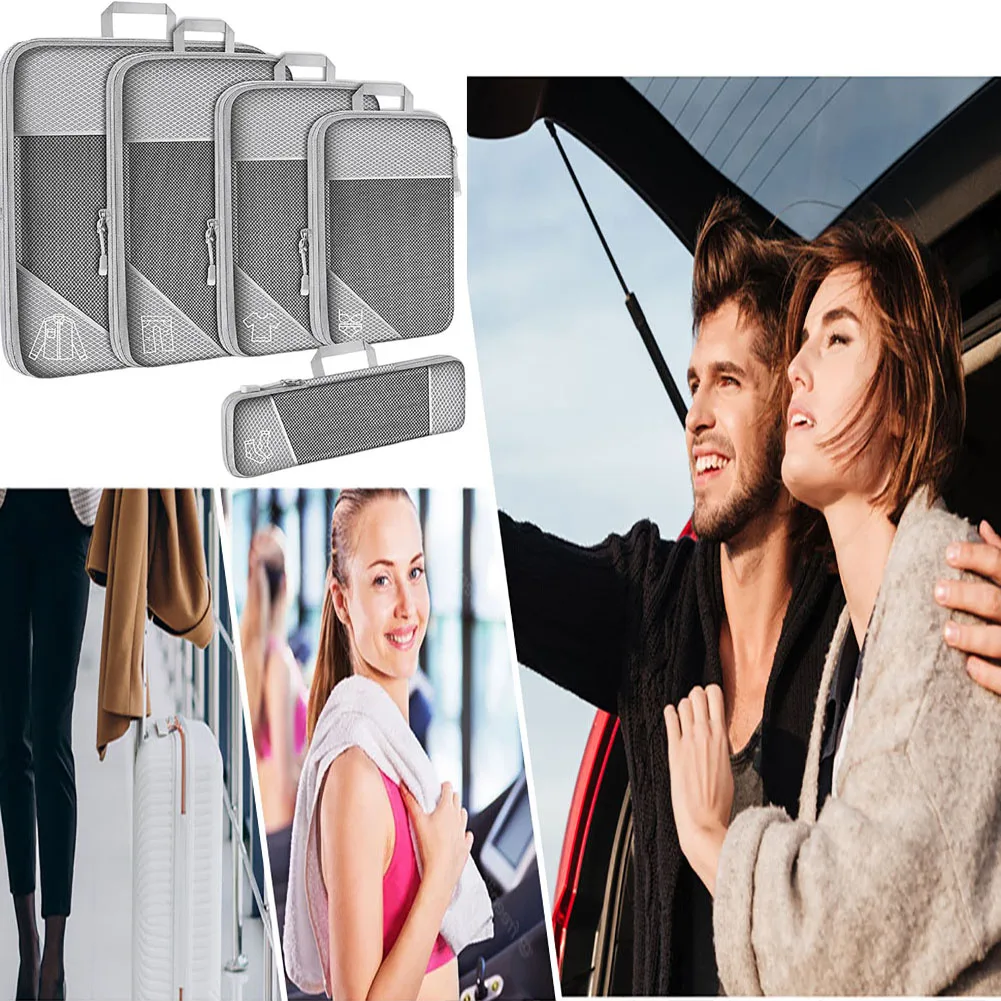 5 Set Compression Packing Cubes for Travel, Lightweight Vacation Travel Essentials,Durable, for Carry-on Luggage - AliExpress - Image 6