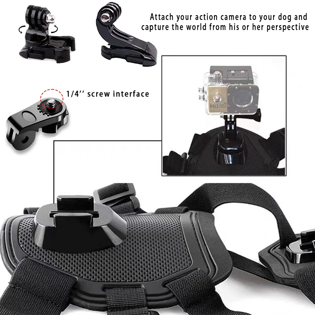 Dog Camera Harness Mount for Gopro Hero 12 11 10 9 DJI OSMO Insta360 Accessories, for Small Medium Large Dogs for Chest and Back - AliExpress - Image 5