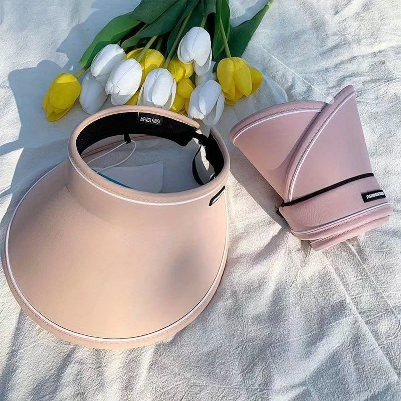 UV Protection Foldable Solid Color Visor Cap Adjustable Breathable Sun Hat For Women Men Summer Travel Sport Hiking Golf Dad Hat - AliExpress - Image 3