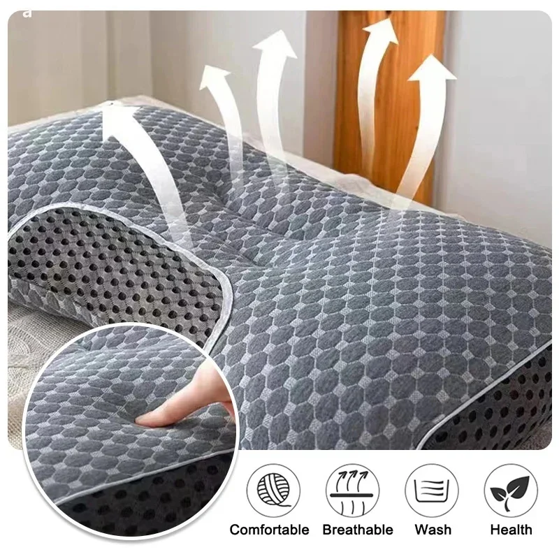 Neck Protection Pillow SPA Massage Non Collapsible Knitted Cotton Pillow Core Adult Pair Hotel Accommodation Household Home - AliExpress 15 - Image 2