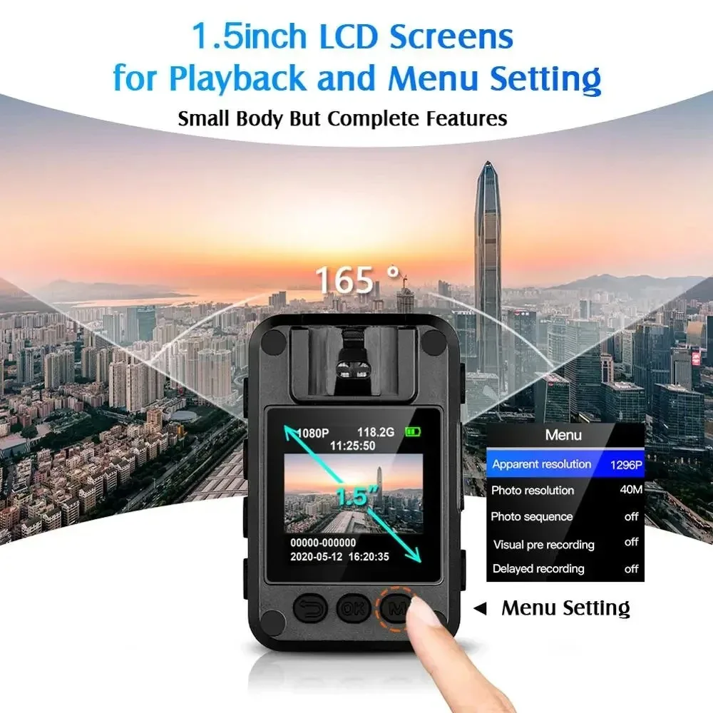 BOBLOV N9 Mini Body Camera Full HD 1296P Body Mounted Camera Small Portable Night Vision Police Body Cam 128GB Mini Camera - AliExpress - Image 4