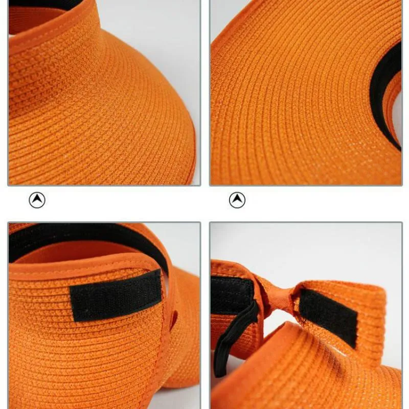 Summer Hats For Women Roll Up Sun Visor Wide Brim Straw Hat Summer Foldable Packable UV Protection Cap for Beach Travel Bonnet - AliExpress - Image 6