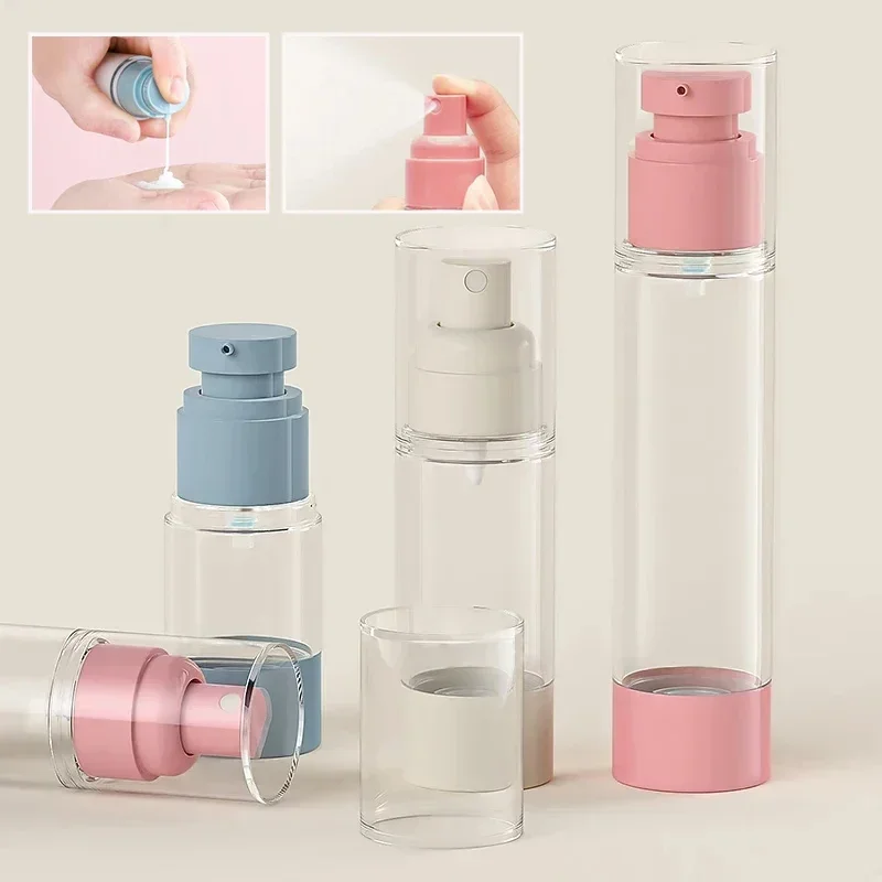15/30/50 ML Clear Airless Cosmetic Cream Pump Bottle Travel Size Dispenser Makeup Container for Cream Gel Lotion Portable - AliExpress - Image 2