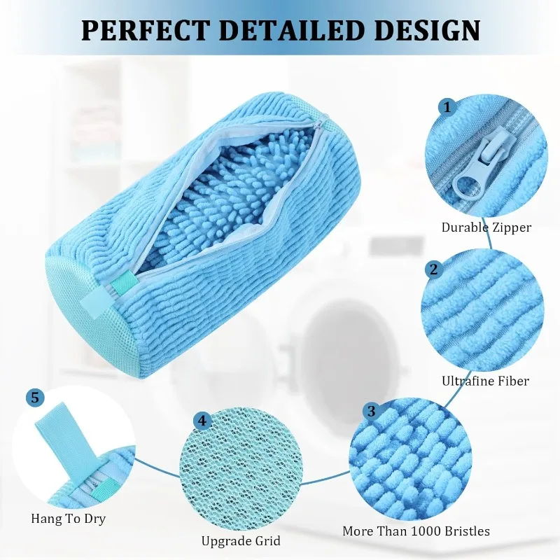 Shoe Washing Machine Bag Invisible Zipper Side Opening Shoe Laundry Bags Sneakers Reusable Shoes Cleaning Bags for All Sizes - AliExpress - Image 3