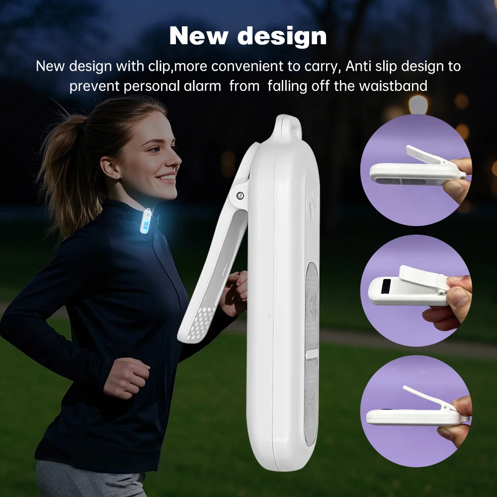 Personal Safety Alarm Keychain 130dB for Women USB Rechargeable Protection Emergency LED Light Alarm for Night Running Outdoor - AliExpress - Image 6