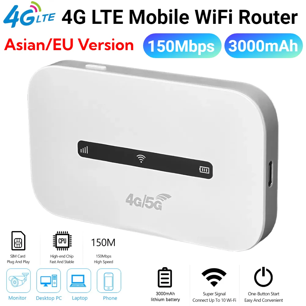 4G LTE Mobile WiFi Router 150Mbps Wireless Internet Router with SIM Card Slot Pocket Mobile Hotspot for Home Office Car Travel – AliExpress 7