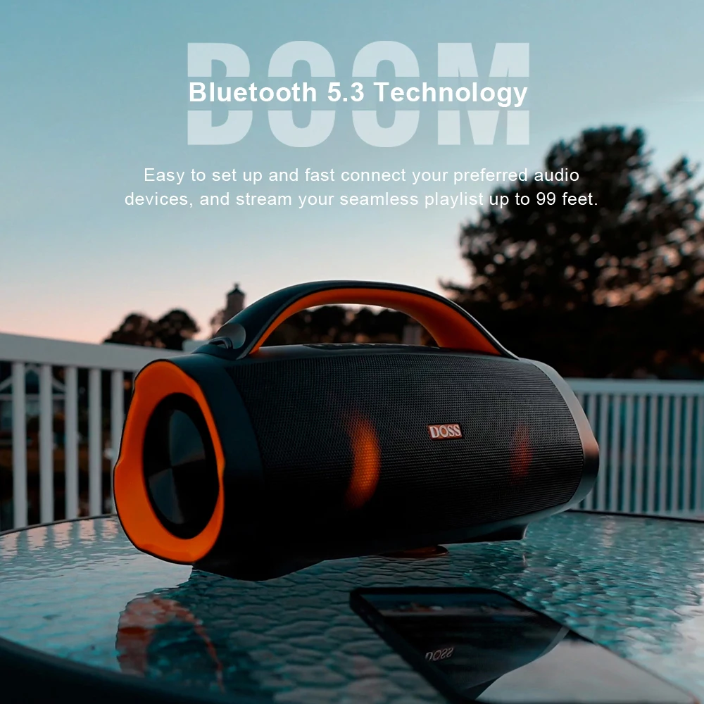 DOSS Bluetooth 5.3 Speaker Extreme Boom Pro 100W Stereo Sound Bass Subwoofer Sound Box IPX6 Waterproof Outdoor Portable Speakers - AliExpress - Image 3
