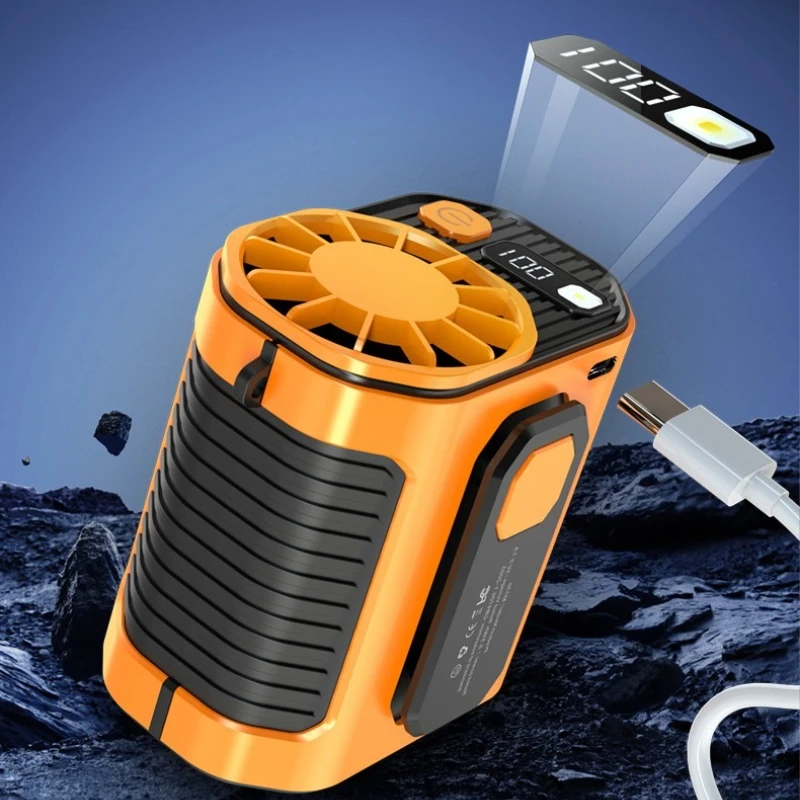 Waist-hanging fan rechargeable portable fan powerful wind outdoor construction site cooling artifact clip-on USB mini fan - AliExpress - Image 2