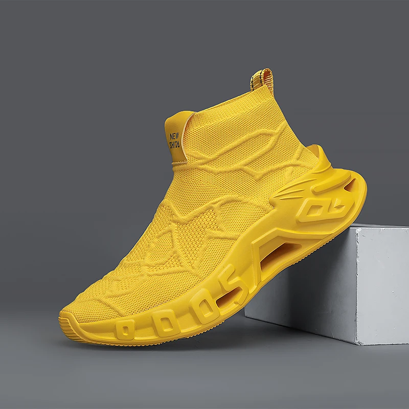 YRZL Men's Running Shoes Outdoor Breathable Mesh Lightweight Comfortable Non Slip Walking Shoes for Men High Top Athletic Shoes - AliExpress - Image 3