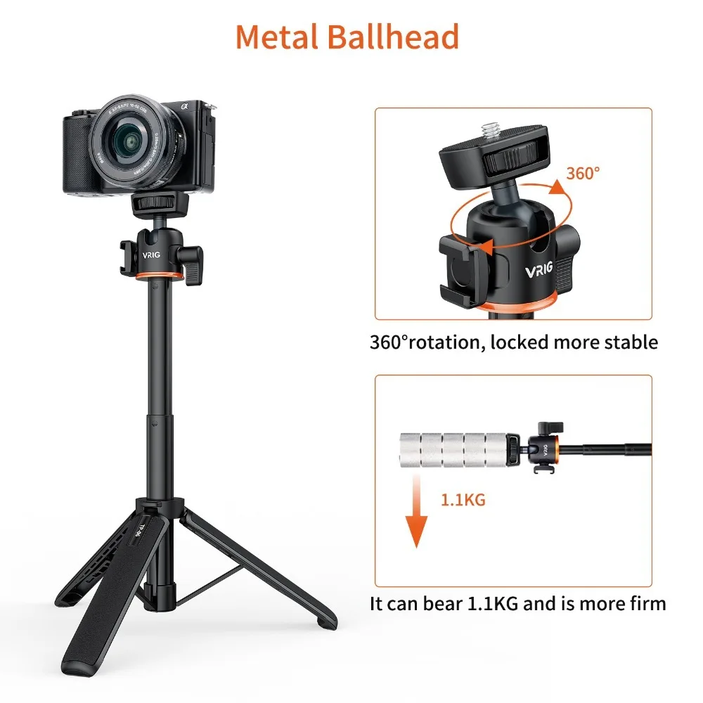TP-06 Mini Extend Phone Tripod Stand Bracket Camera Tripod 360° Ball Head Cold Shoe Selfie Stick for iPhone 14 13 12 GoPro - AliExpress - Image 3