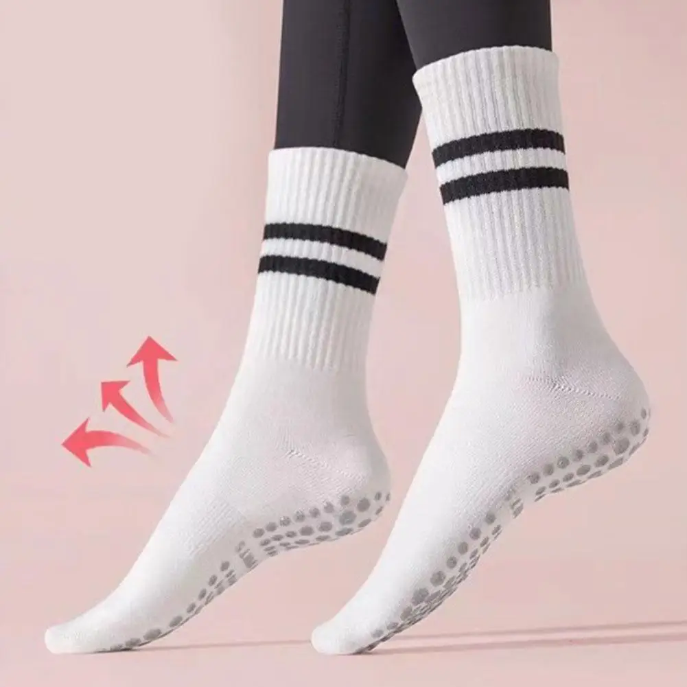 8 Colors Sports Socks Cotton Mid-tube Bottom Professional Non-slip Silicone Indoor Fitness Socks Gym Dance Pilates Yoga Socks - AliExpress - Image 4