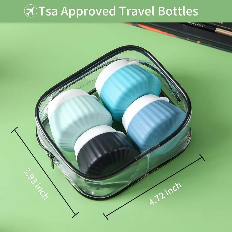 4pcs Silicone Travel Container Cream Jar TSA Approved Travel Container with Transparent Bag Leak Proof Travel Bottles - AliExpress - Image 6