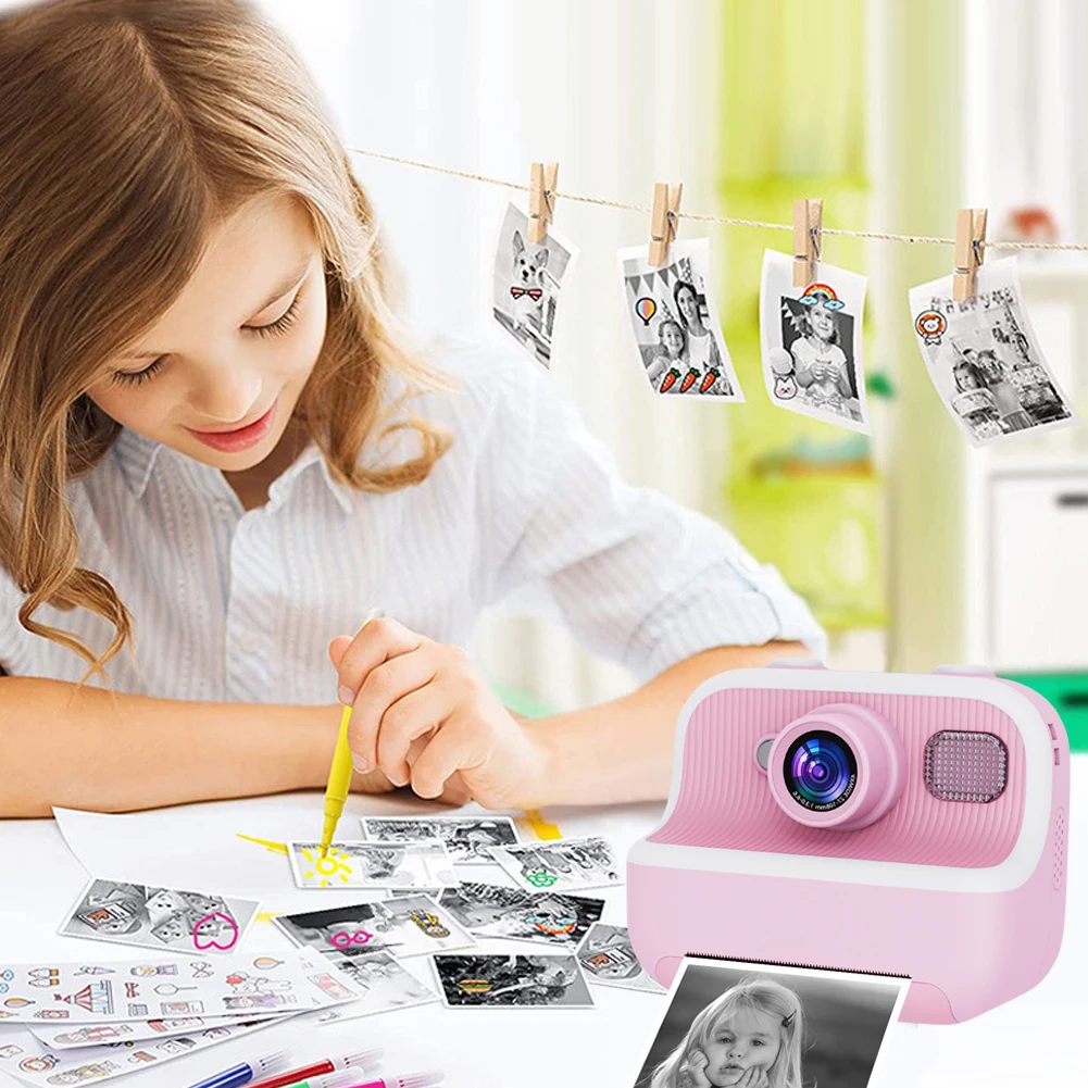 Kids Mini Instant Print Camera 2.4 Screen Digital Photo Camera Toy HD 1080P Video Thermal Print Camera with 3 Rolls Print Paper - AliExpress - Image 4