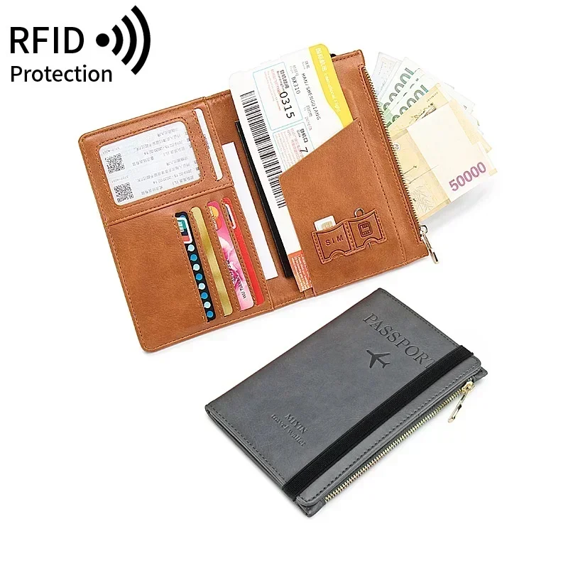 RFID ANTI Blocking Thin Passport Holder Cover Case Travel Wallet for Men Women Multi-Function ID Bank Card Holder Accessories - AliExpress 1524 - Image 5