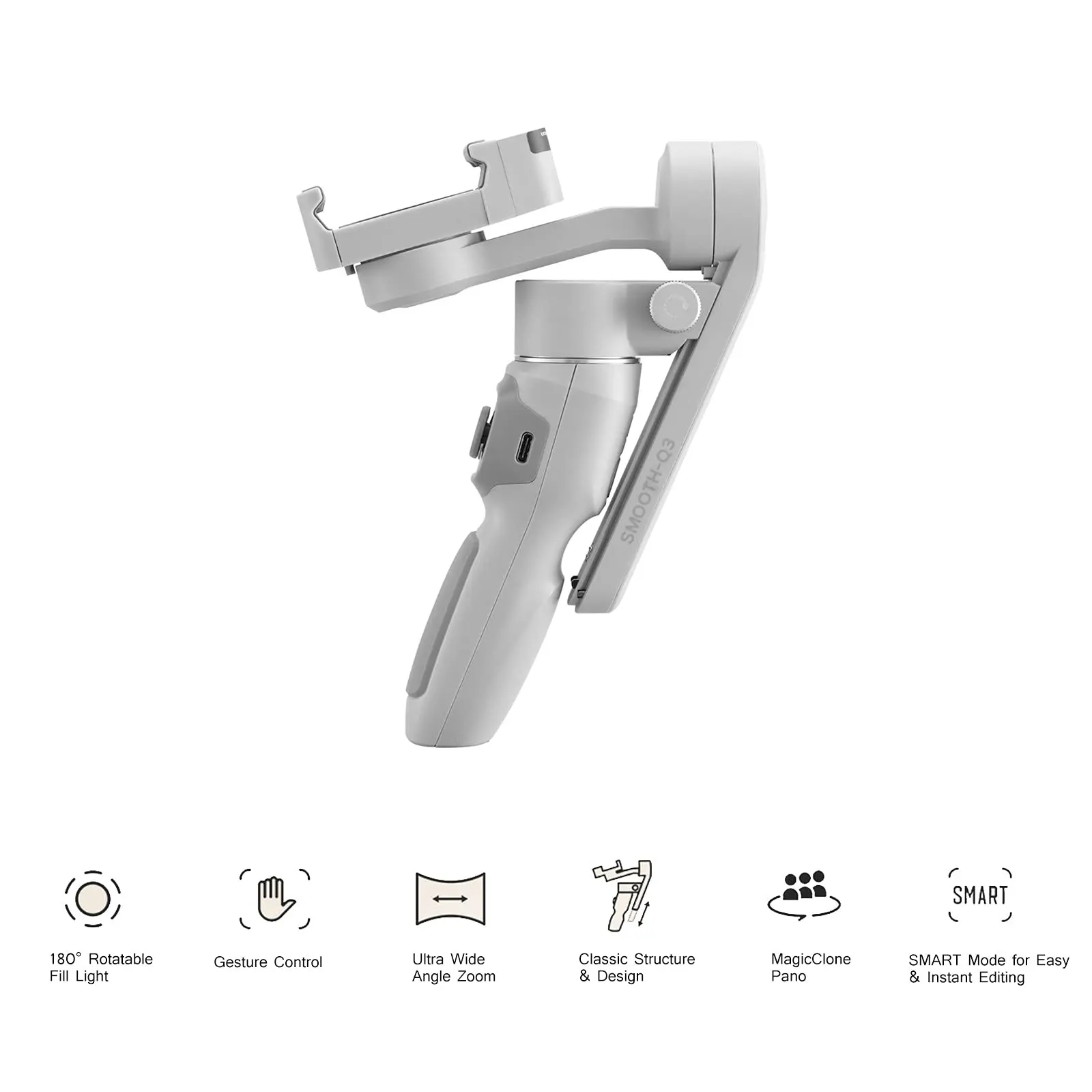 Zhiyun Smooth-Q3 Gimbal Stabilizer for Smartphone Android Cell Phone iPhone for Tiktok YouTube Vlog Video Object Tracking - AliExpress - Image 2