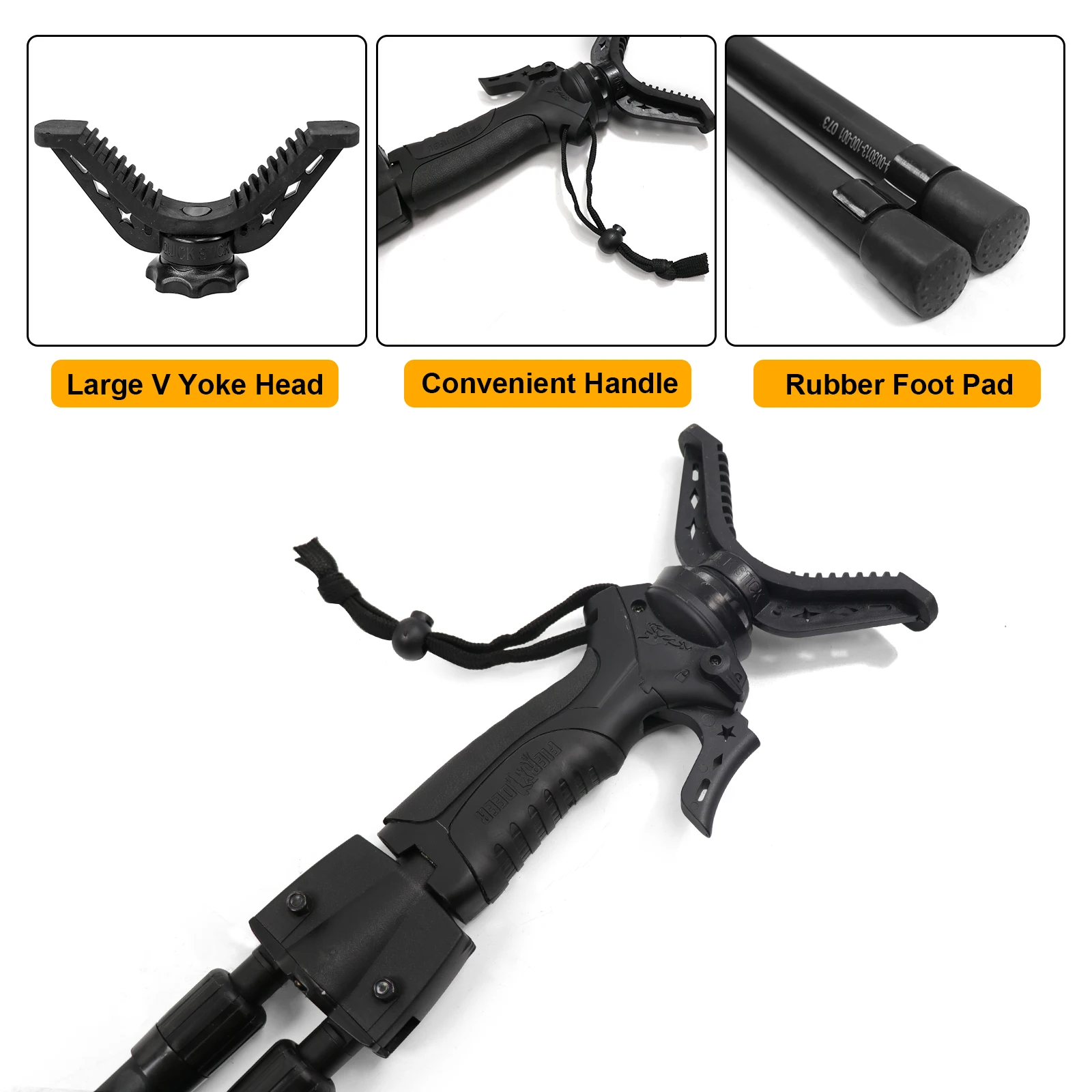 Shooting Stick Camera Telescopes Aluminum Shooting Tripod Adjustable Height V Yoke Head Holder with Trigger for Outdoors - AliExpress 18 - Image 4