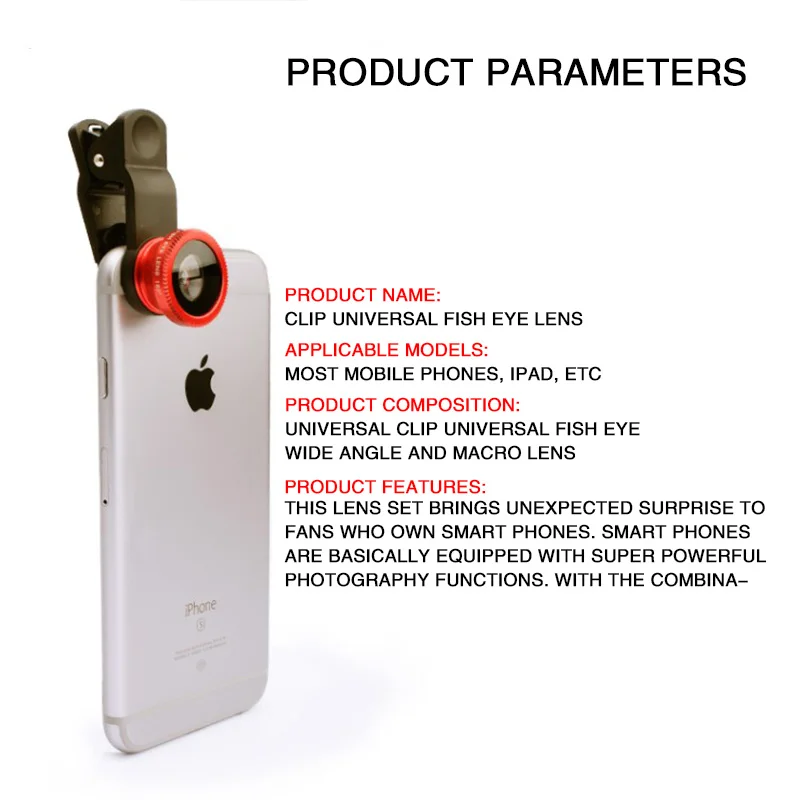 3 in 1 Fisheye Wide Angle Micro Camera Lens for iPhone Xiaomi Redmi 3IN1 Zoom Fish Eye Len on Smartphone Lenses with Phone Clip - AliExpress - Image 2