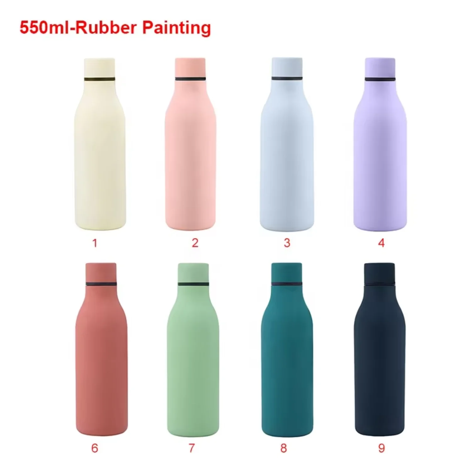 Wholesale 550ml Stainless Rubber Coated Reusable Vacuum Insulated Flask Sports Water Bottles - AliExpress - Image 6