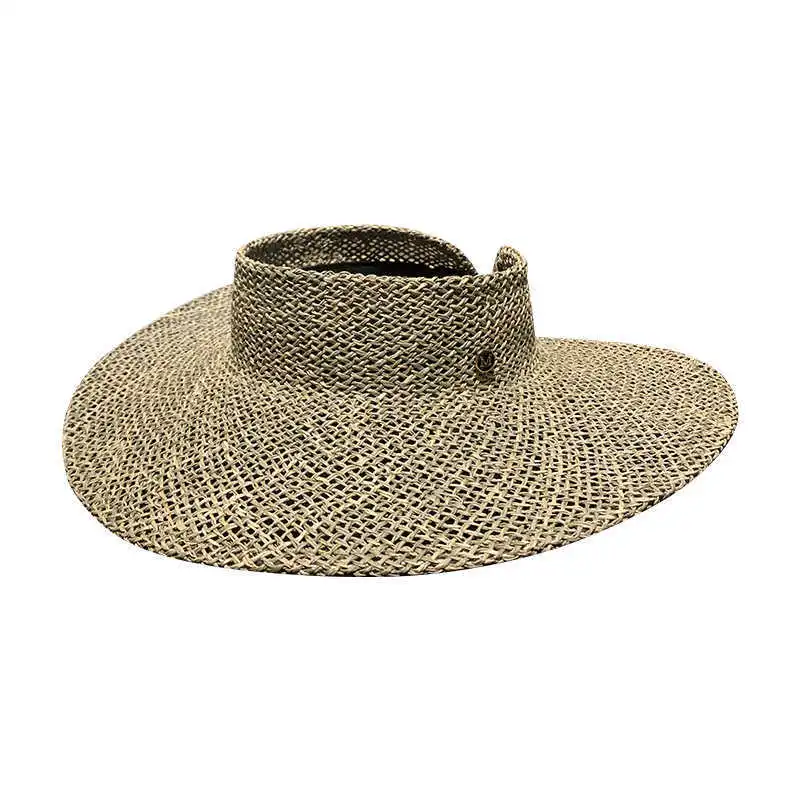 DO simple and exquisite empty top hat, women's face covering sunscreen straw hat, big edge travel sun hat, fashionable beach hat - AliExpress - Image 5