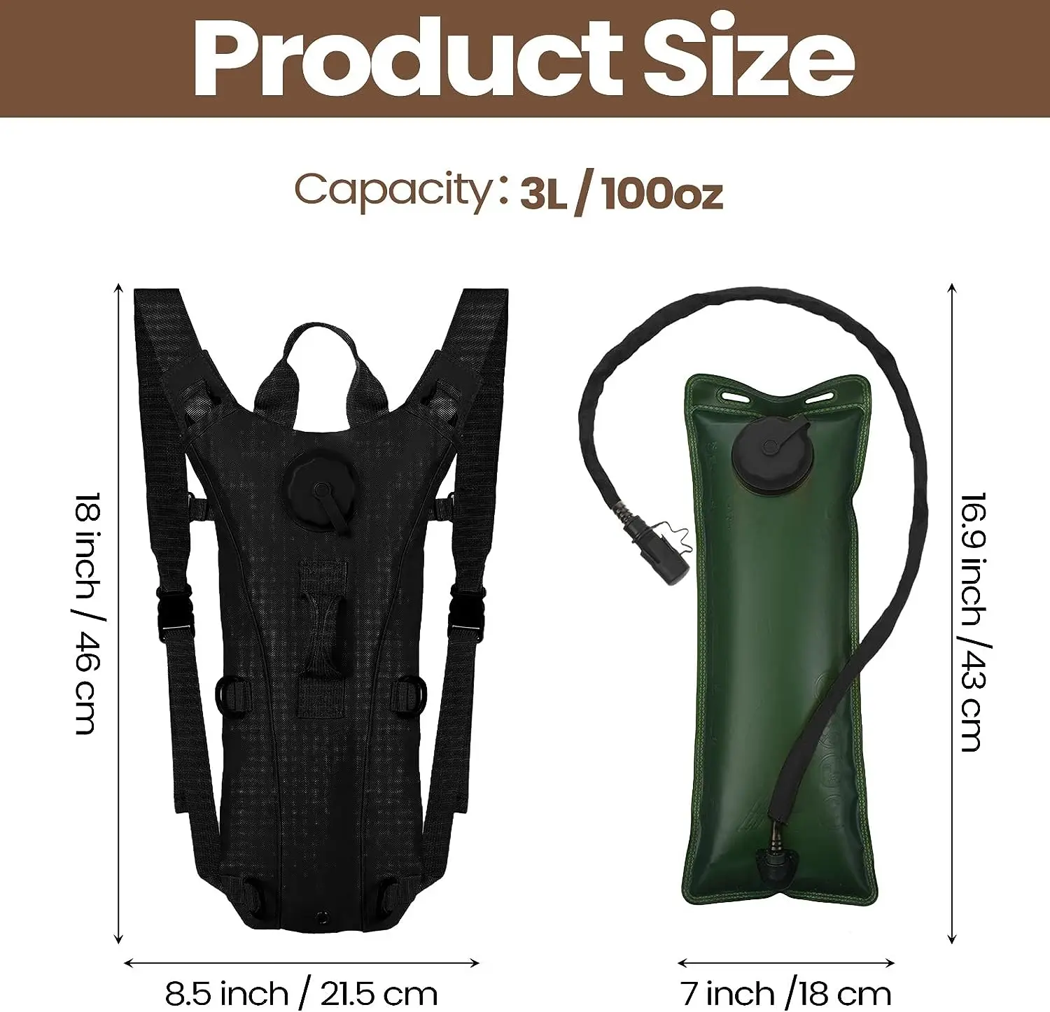 Sport Hydration Pack Backpack Water-proof Nylon Water Bag with 3 Liter Bladder for Hiking Cycling Climbing - AliExpress - Image 2