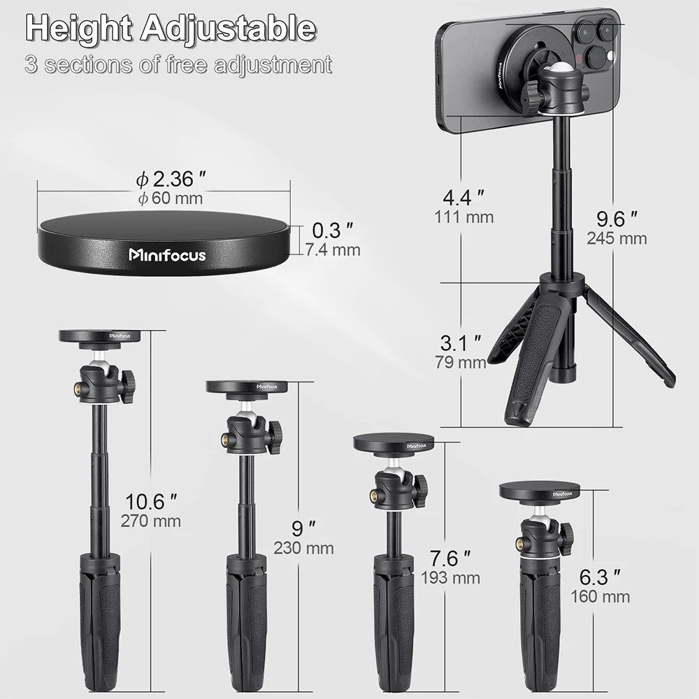 Magnetic Cell Phone Selfie Stick Tripod Extendable Mini Desktop Smartphone Tripod Mount for Magsafe iPhone 14/13/12 Pro Max - AliExpress - Image 2