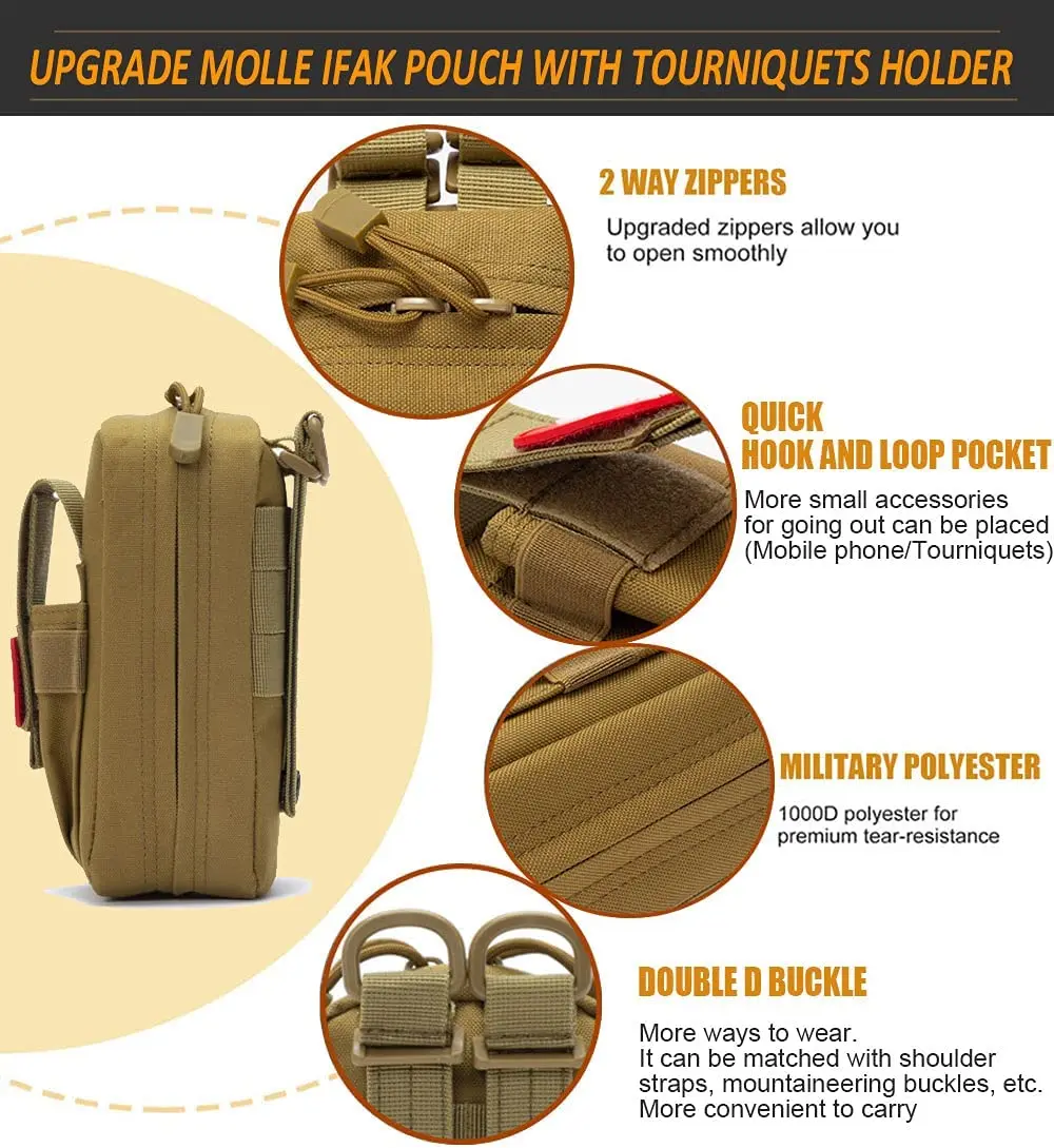 8pcs IFAK Tactical Molle Pouch Survival First Aid Kit for Emergency Rescue Outdoor Camping Hiking Sports Portable - AliExpress - Image 3