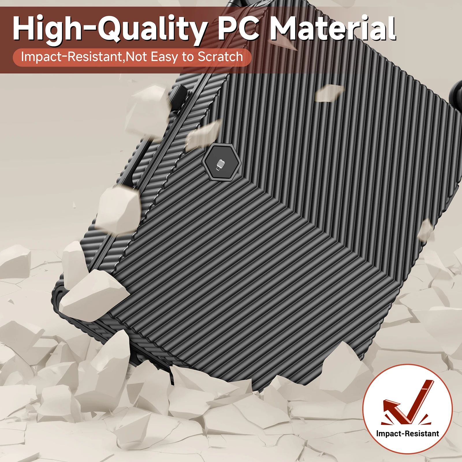 Lightweight 22 Carry on Luggage, Hard Shell Suitcase with 360°Spinner Wheels, Airline Boarded Suitcase & LSA Lock Dual Zippers - AliExpress - Image 6