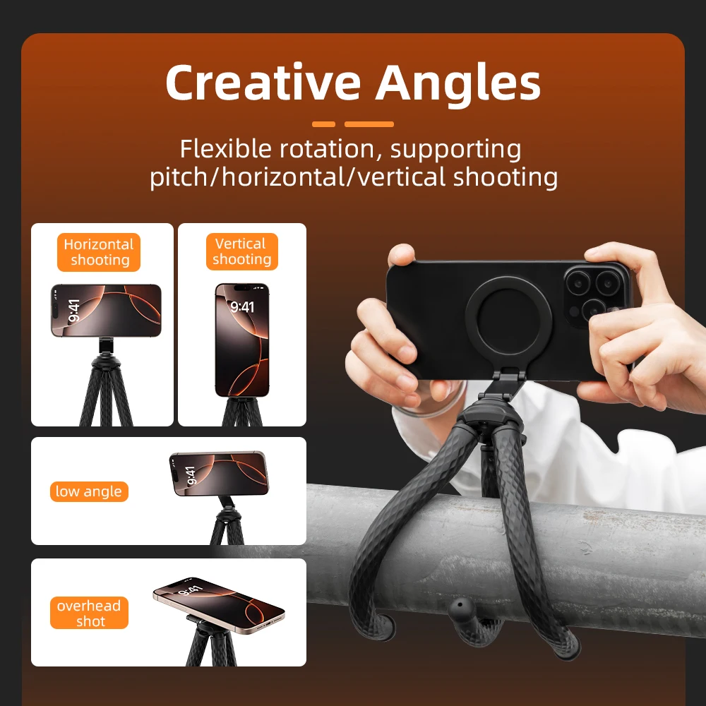Flymile Magnetic Flexible Octopus Tripod Smartphone Magself Travel Vlog Tripod Adjustable Selfie Holder For IPhone Xiaomi Huawei - AliExpress - Image 2