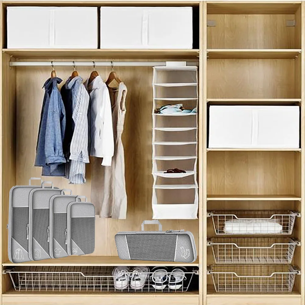 5 Set Compression Packing Cubes for Travel, Lightweight Vacation Travel Essentials,Durable, for Carry-on Luggage - AliExpress - Image 5