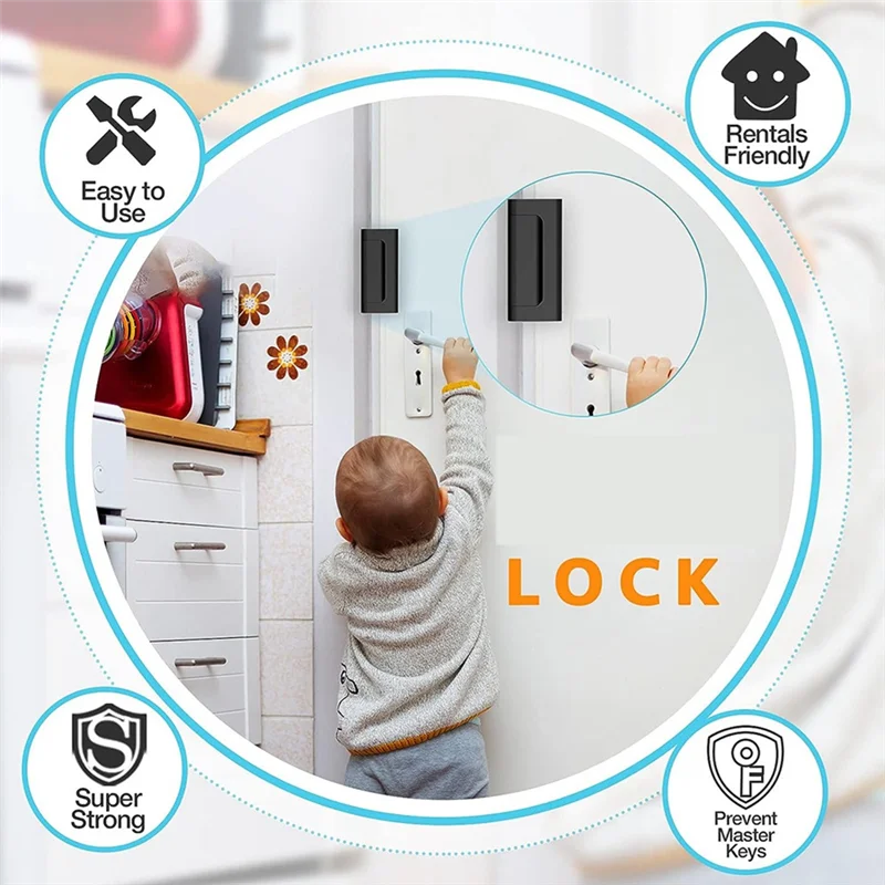 Home Security Door Lock Home Reinforcement Door Lock Device Lock Childproof Door Reinforcement Lock C - AliExpress - Image 2