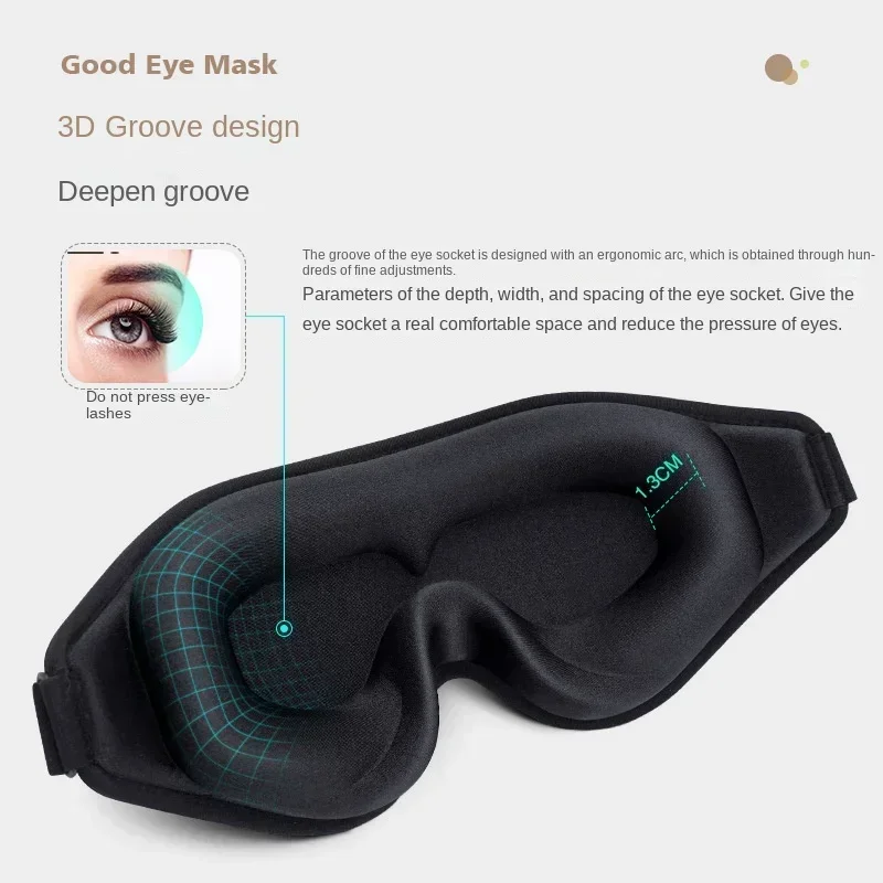 3D Sleep Mask Blindfold Sleeping Aid Eyepatch Eye Cover Sleep Patches Eyeshade Breathable Face Mask Eyemask Health Care for Rest - AliExpress - Image 3