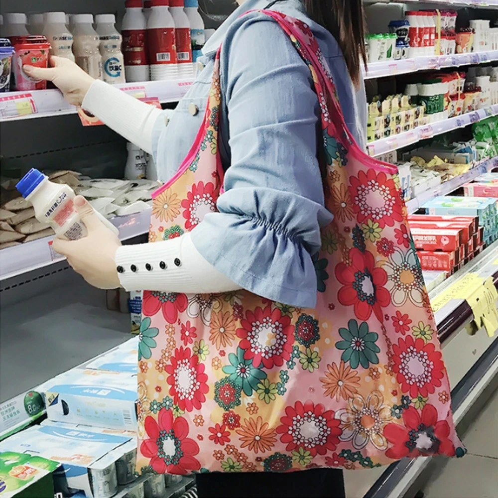 Big Eco-Friendly Folding Shopping Bag Reusable Portable Shoulder Handbag Travel Grocery Fashion Pocket Tote Heavy Storage Bags - AliExpress 15 - Image 2