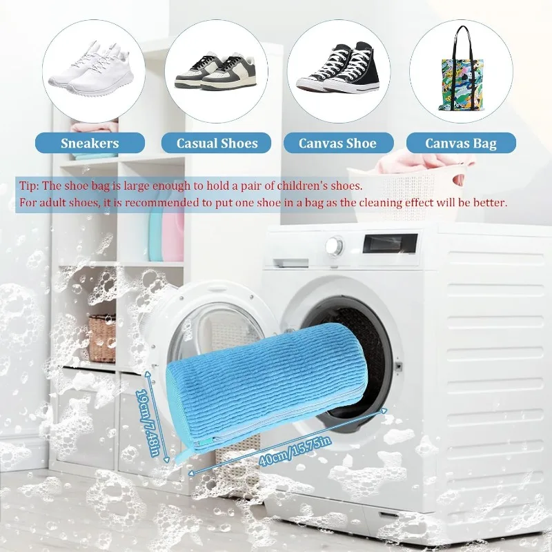 Shoe Washing Machine Bag Invisible Zipper Side Opening Shoe Laundry Bags Sneakers Reusable Shoes Cleaning Bags for All Sizes - AliExpress - Image 4