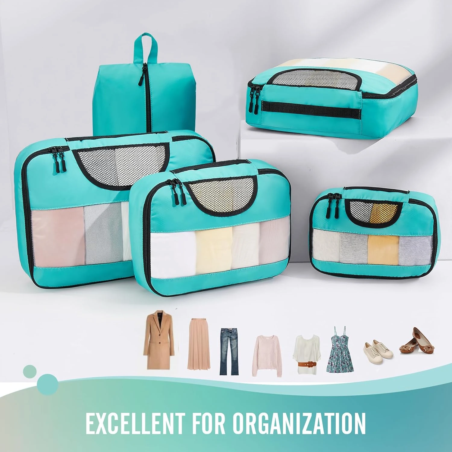 Packing Cubes for Suitcases, Travel Essentials for Carry on Luggage, Suitcase Organizer Bags Set for Travel Accessories - AliExpress - Image 3