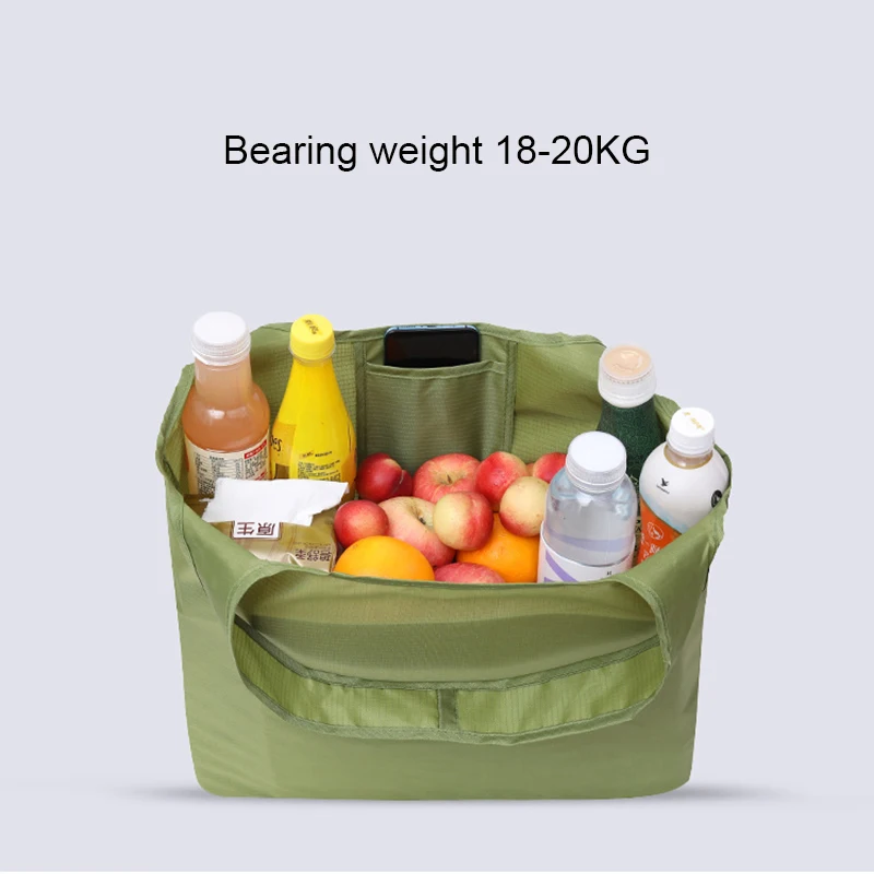 BIG Eco-Friendly Folding Shopping Bag Reusable Portable Shoulder Handbag for Travel Grocery simple solid color grocery bag - AliExpress - Image 6