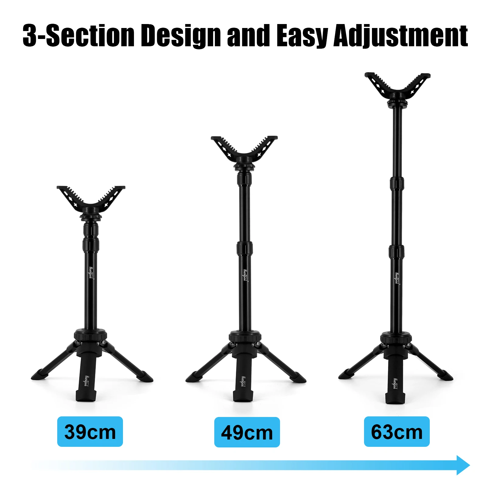 Portable Shooting Tripod Lightweight Aluminum Height Adjustment Shooting Stick with V Yoke Holder Hunting Outdoor Tripod Bench - AliExpress 18 - Image 3