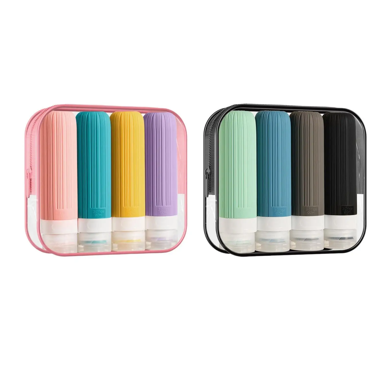 4 Pieces Silicone Travel Bottles Set Travel Containers Jar for Oils Camping - AliExpress - Image 4