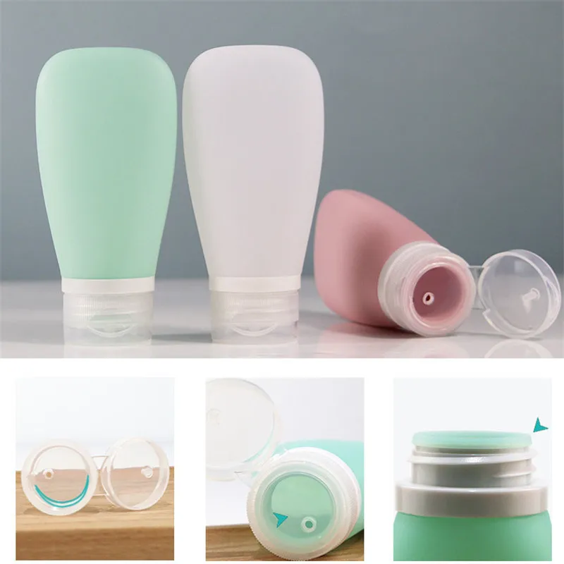30/60/90ML Silicone Travel Cosmetics Bottles Empty Refillable Liquid Container Shampoo Trip Shower Cream Gel Squeeze Containers - AliExpress - Image 2