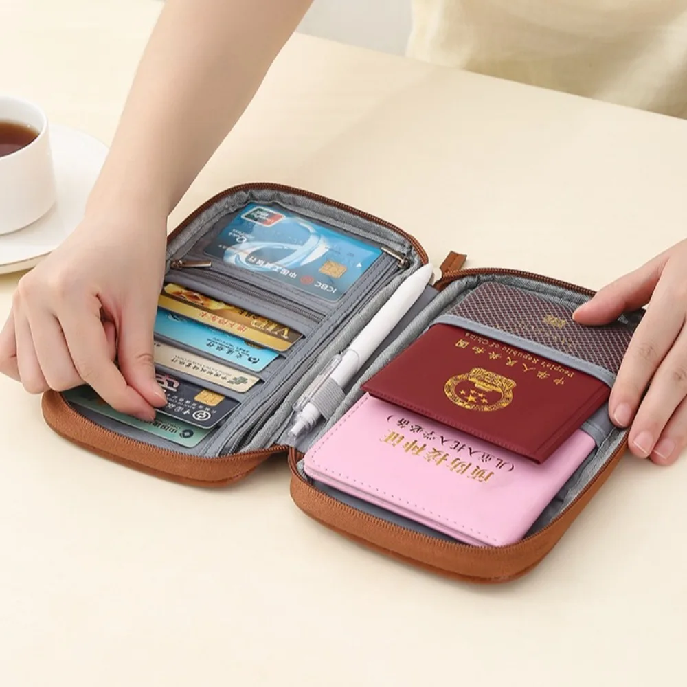 RFID Travel Money Bag PU Leaher Multifunctional Passport Wallet Zipper Ticket Holder Document Case Certificate Storge - AliExpress 1524 - Image 2