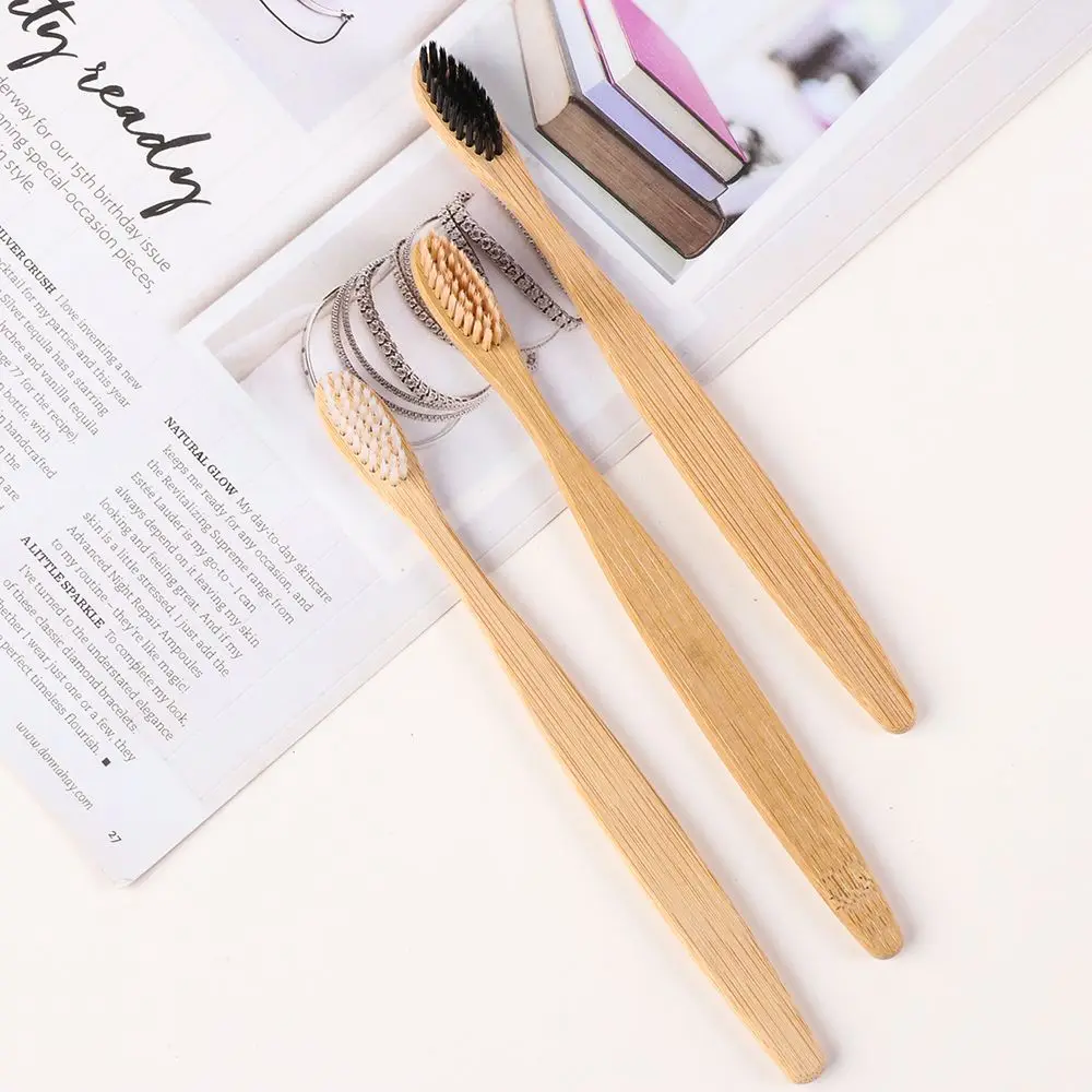 5/10Pcs Wooden Toothbrush Eco-Friendly Rainbow Bamboo Handle Soft Fibre Toothbrush Biodegradable Teeth Brush Solid Toothbrush - AliExpress - Image 5
