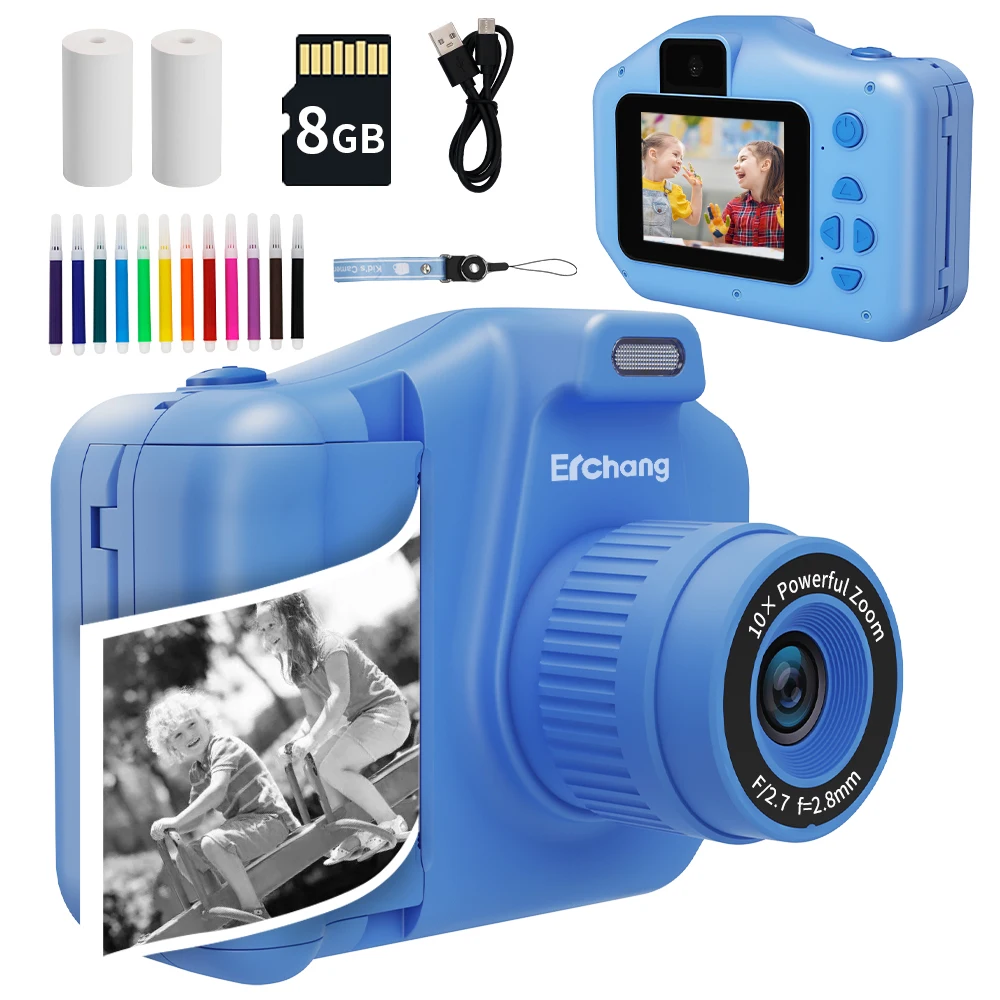 New Children Instant Print Camera 10x Digital Zoom Kids Digital Photo Camera Girl's Child Camera Video Boy's Birthday Gift - AliExpress - Image 6